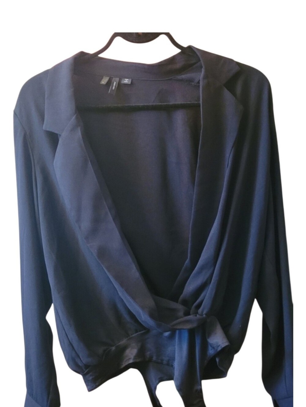 Black Twisted Front Blouse Bodysuit